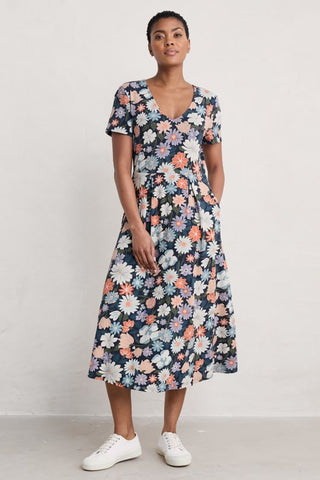 Seasalt Helena Short Sleeve V-Neck Midi Dress