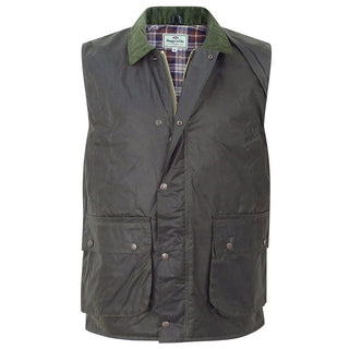 Hoggs Fife Padded Waxed Waistcoat OLIVE